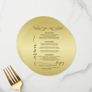 Elegant Luxury Gold Ornate wedding Menu