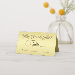 Elegant Luxury Gold Ornate wedding Place Card
