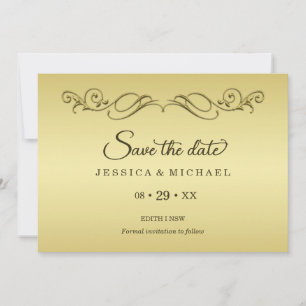 Elegant Luxury Gold Ornate wedding Save The Date