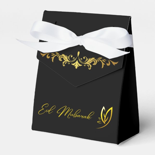 Elegant Luxury Golden Eid Mubarak Favour Box (Front Side)