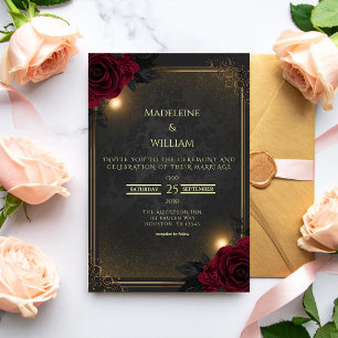 Elegant Luxury Goth Glam Wedding Invitation