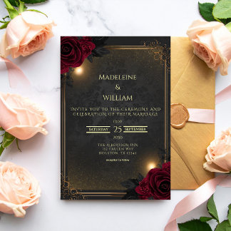 Elegant Luxury Goth Glam Wedding Invitation