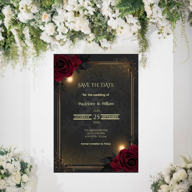 Elegant Luxury Goth Glam Wedding Save The Date (Creator Uploaded)