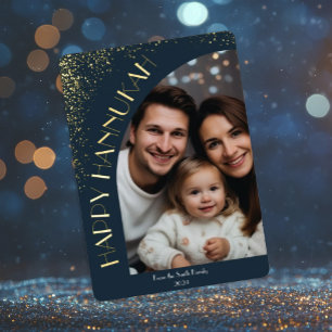 Elegant Luxury Happy Hanukkah Modern Greeting