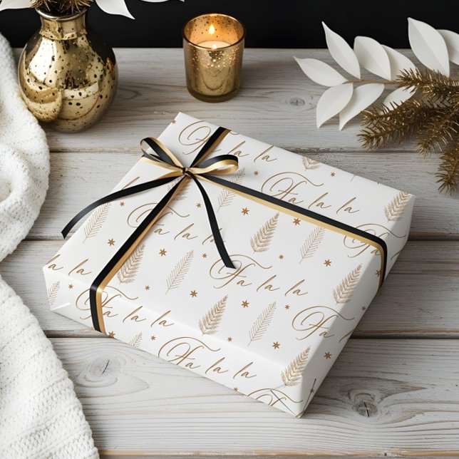 Elegant Luxury Holiday Evergreen Forest Fa La La Wrapping Paper (Elegant Luxury Holiday Evergreen Forest Fa La La Wrapping Paper)