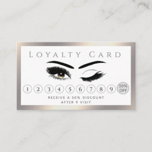 Elegant luxury luminous lashes makeup eyes wink loyalty card