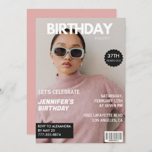 Elegant Luxury Magazine Photo 37th birthday Invitation