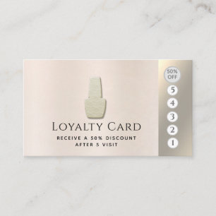 Elegant luxury metallic pearl nail salon loyalty card