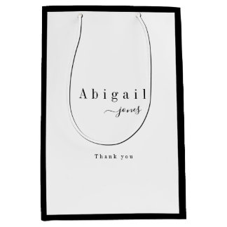 Elegant Luxury Minimalist Script Name Personalised Medium Gift Bag
