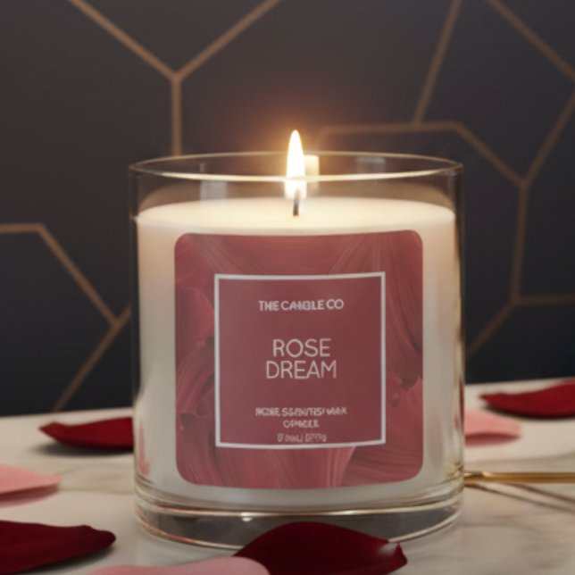 Elegant Luxury Modern Abstract Red Candle Square Sticker (Creator Uploaded)