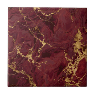 Elegant Luxury Modern Burgundy Gold Marble Tile