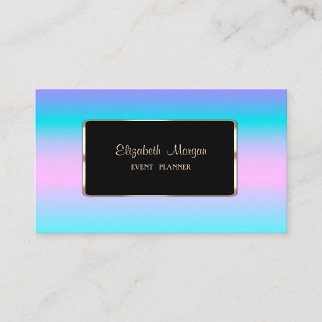 Elegant Luxury Modern Chic Holographic Business Card (Front)