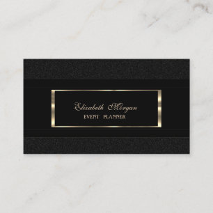 Elegant Luxury Modern,Gold Frame ,Black Business Card