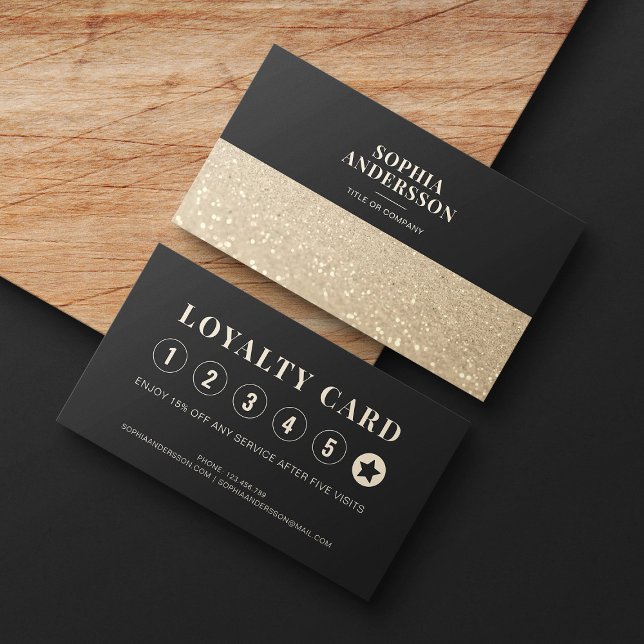 Elegant Luxury Modern Gold Glitter Minimalist Loya Loyalty Card (Creator Uploaded)