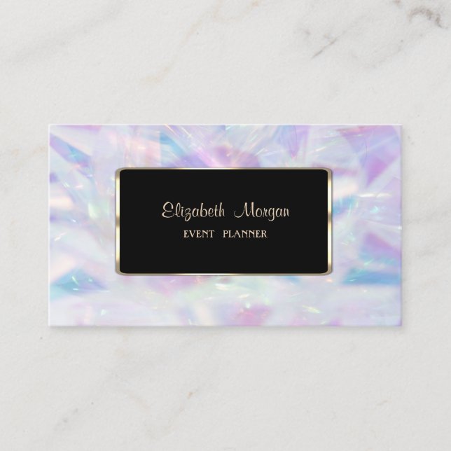 Elegant Luxury Modern Holographic Business Card (Front)