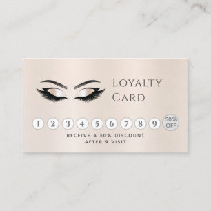 Elegant luxury pearl lashes makeup eyes loyalty card