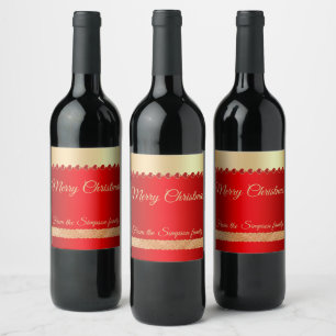 Elegant,Luxury,Personalised Christmas Wine Label