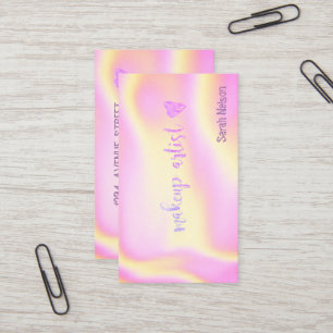 Elegant Luxury Pink Sweet Holographi Business Car Card