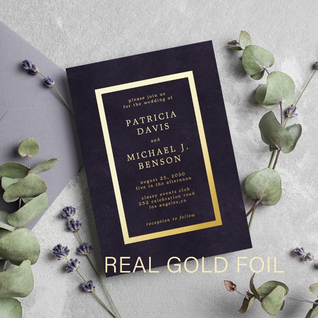 Elegant luxury purple gold foil typography wedding (Creator Uploaded)