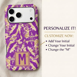 Elegant Luxury Purple & Gold Personalised Monogram