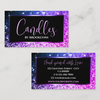 Elegant Luxury Purple Pink Sparkling Glitter Business Card