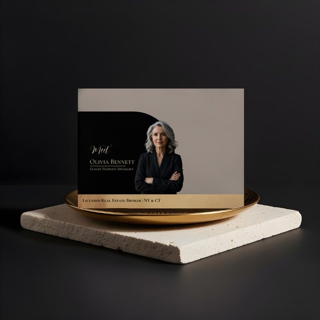 Elegant Luxury Real Estate Arch Photo Black & Gold Envelope (Elegant Luxury Real Estate Arch Photo Black & Gold Envelope)