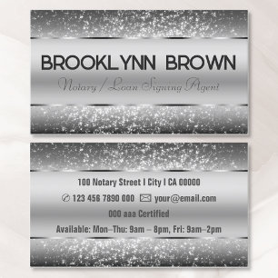 Elegant Luxury Shimmery Silver Glitter Stars Luxe Business Card