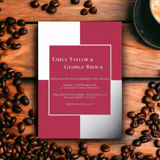 Elegant Luxury Silver Script Magenta Frame Wedding (Creator Uploaded)