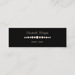 Elegant Luxury Simple Black,Diamonds,Pearls Mini Business Card