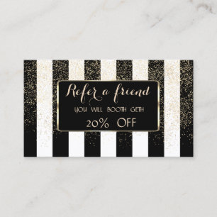 Elegant Luxury Striped,Confetti Referral Card
