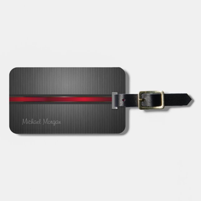 Elegant Luxury ,Striped Luggage Tag (Front Horizontal)