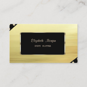 Elegant Luxury Stylish,Faux Gold,Black Frame Business Card