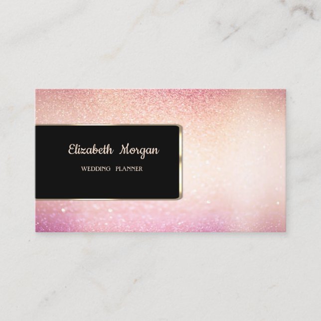 Elegant Luxury Stylish Glitter,Frame Business Card (Front)