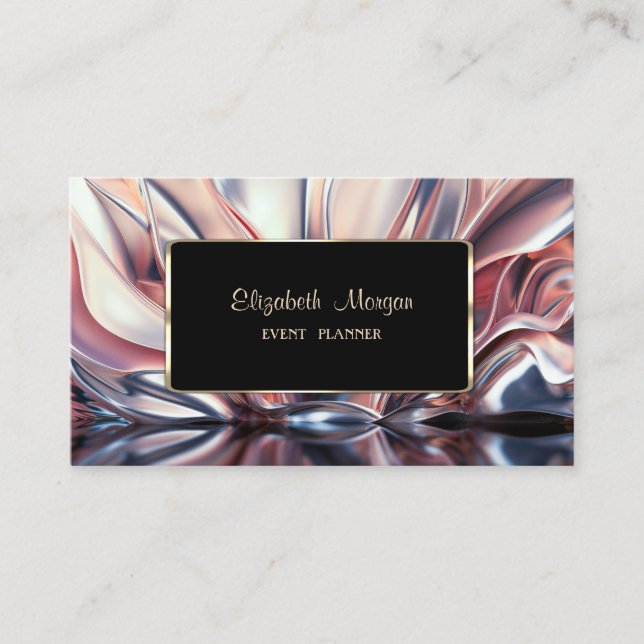 Elegant Luxury Stylish Gold Frame Abstract Business Card (Front)