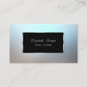 Elegant Luxury Stylish,Modern,Black Frame,Blue Business Card