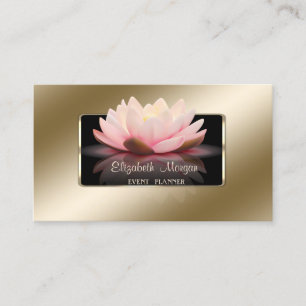 Elegant Luxury Stylish,Modern,Black Frame,Lotus Business Card
