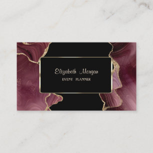 Elegant Luxury Stylish,Modern,Burgundy Agate Business Card