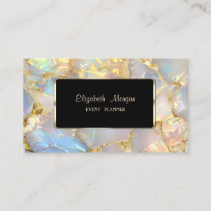 Elegant Luxury Stylish Modern Frame Opal Stone Business Card