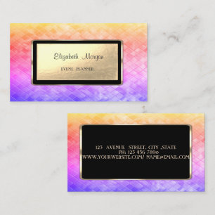 Elegant Luxury Stylish,Ombre Sequins,Black Frame Business Card