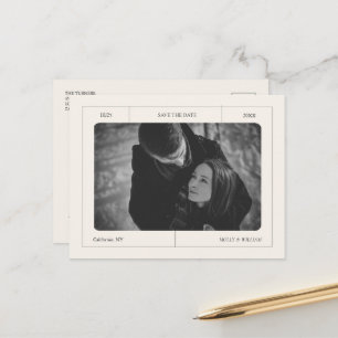 Elegant Luxury Vintage Classic Photo Wedding Postcard