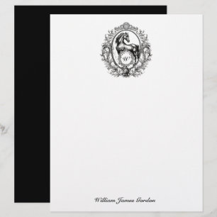 Elegant Luxury Vintage Horse Equestrian Monogram Custom Letterhead