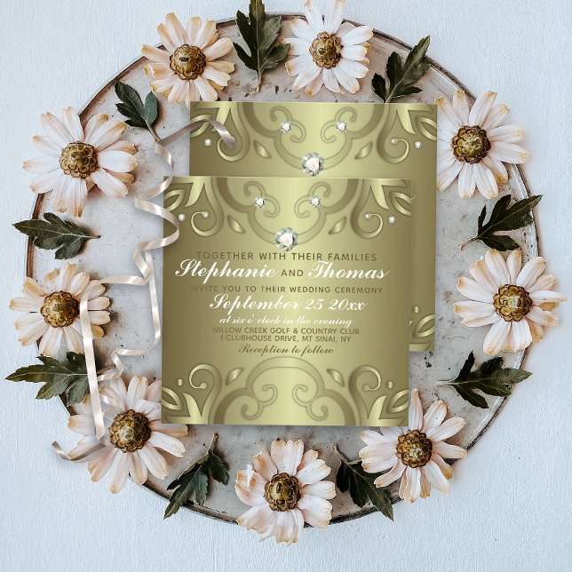 Elegant Luxury Vintage Victorian Gold Wedding Invitation (Creator Uploaded)