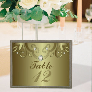 Elegant Luxury Vintage Victorian Gold Wedding Table Number