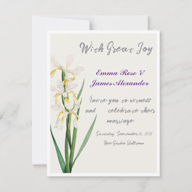 Elegant Luxury Wedding Invitation | Modern Minimal (Front)