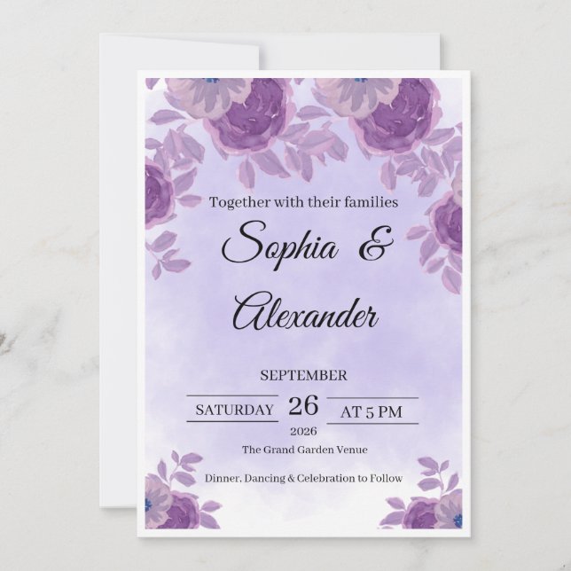 Elegant Luxury Wedding Invitation Template | Moder (Front)