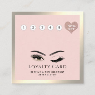Elegant luxury wink lashes makeup eye aftercare loyalty card