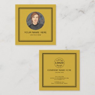 Elegant M Gold Calling Card with Black Script