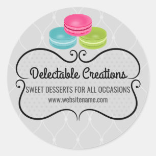 Elegant Macaron Bakery Box Seals