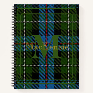 Elegant MacKenzie Clan Tartan Monogram Notebook