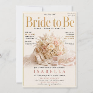 Elegant Magazine Cover Bridal Shower Invitation